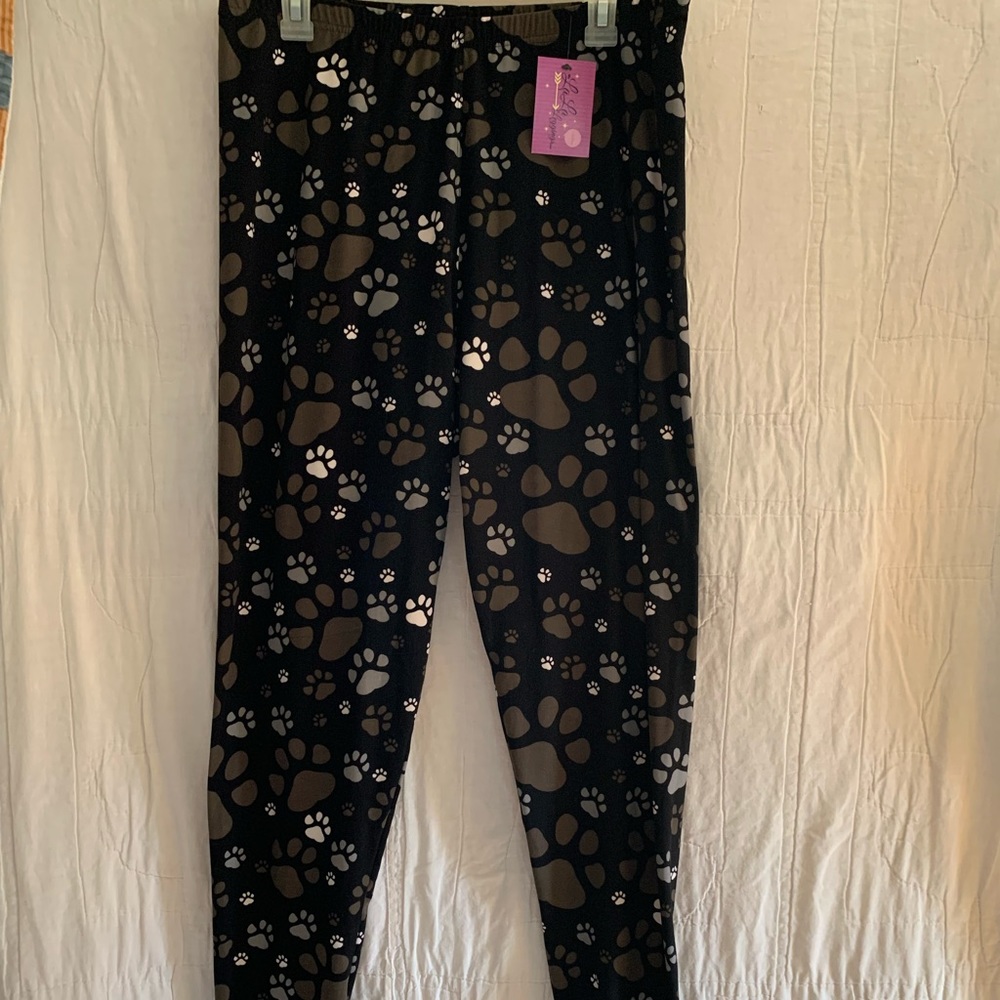 Paw Print Spandex Leggings Pants 3X 4X